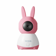 Růžovo bílá chůvička TESLA Smart Camera 360 Baby pohled zepředu